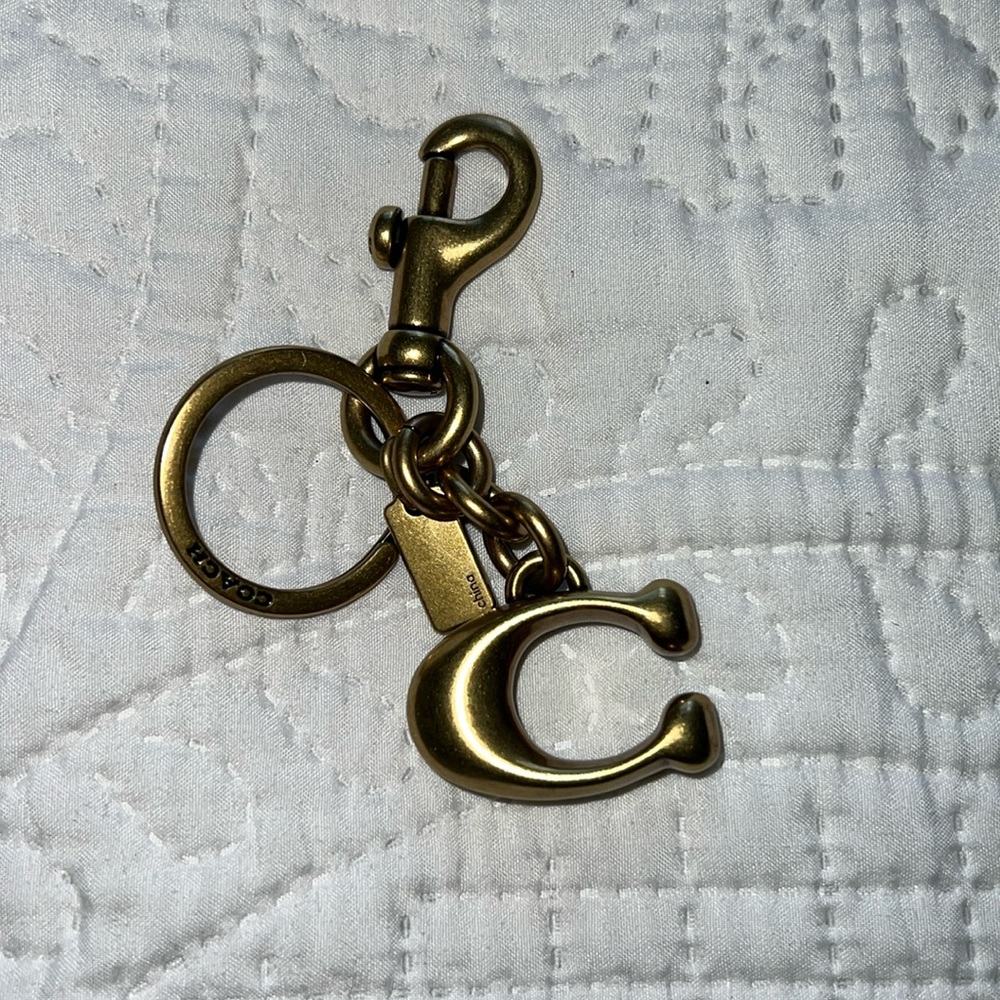 Coach c logo keychain